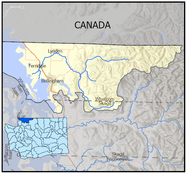 map of the Nooksack Watershed